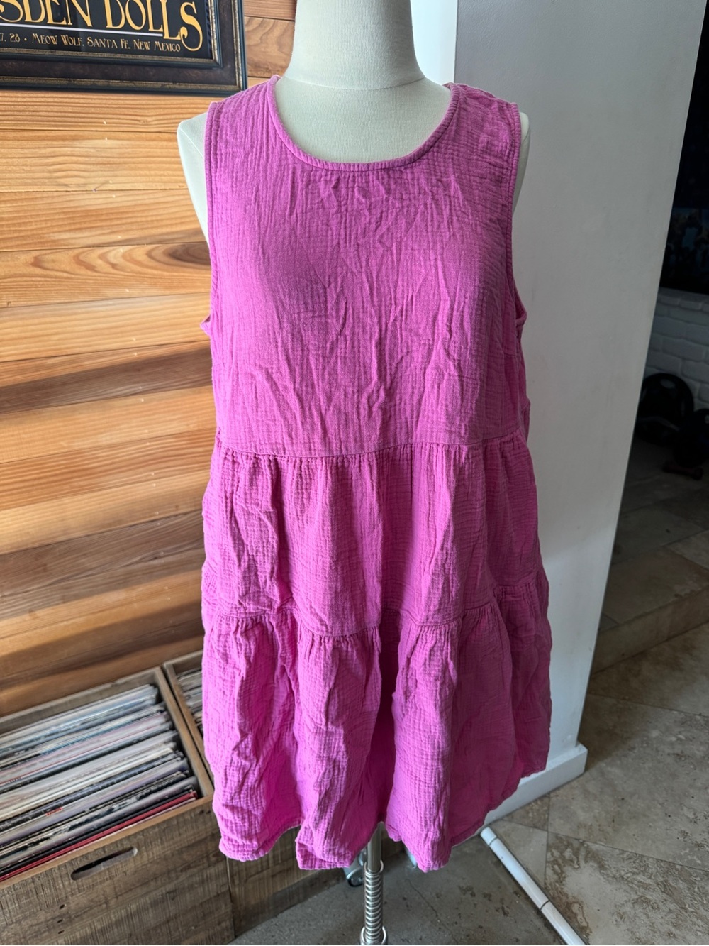 Universal Thread Sleeveless Tiered Mini Dress - Bright Pink